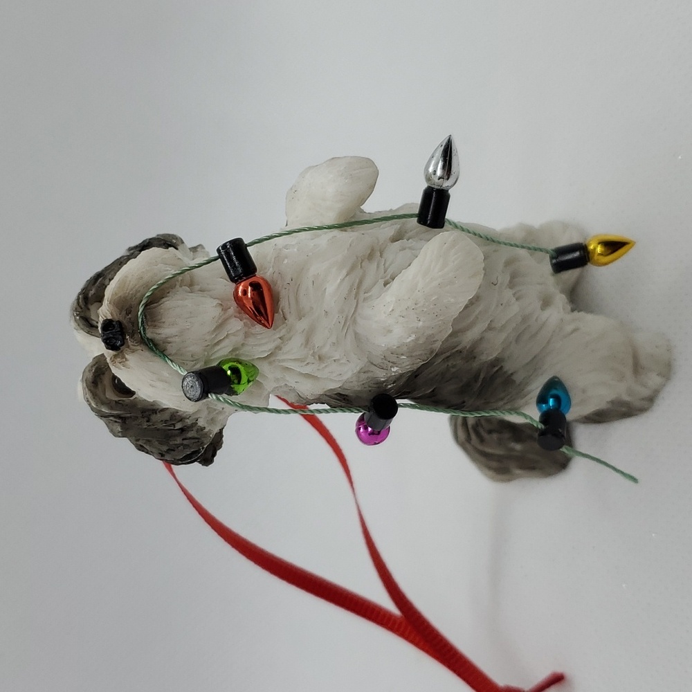 Shih Tzu Silver White PupChristmas Tree Hoilday Ornament